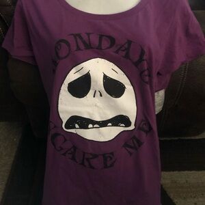 disney jack skellington purple womens tee L new